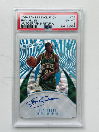 2016-17 Panini Revolution Ray Allen Auto PSA 8 Futura /25 On Card Autographs