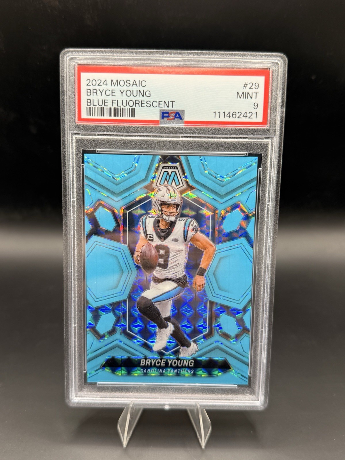 Bryce Young 2024 Mosaic Blue Fluorescent 2/15 Color Match #29