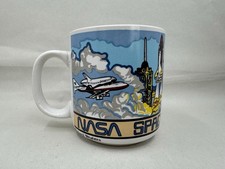 Vintage NASA Spaceport Mug USA Ceramic Space Shuttle Astronaut Korea 1980s