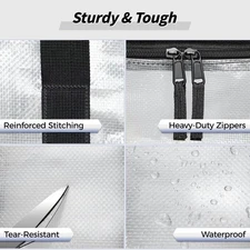 8 Pack Extra Large Heavy Duty Moving Bags, Clear Storage Bins with Lids, Reinfor