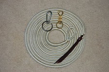22' LONGE LINE LEAD ROPE W/BRASS SNAP SS RING/CARABINER FOR PARELLI TRAINING