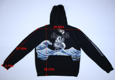 Southpole Dragon Rhinestone Embellished Japanese Anime Hoodie