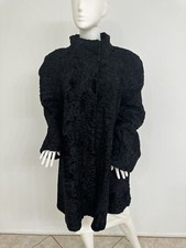 Revillon Vintage Black Broadtail Coat 50 In Chest 92 In Sweeping Hemline Unisex