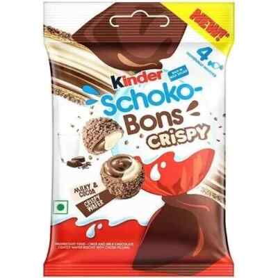 2 X Kinder schoko bons crispy wafer , milky and cocoa, 22.4 bag,  Kinder eggs
