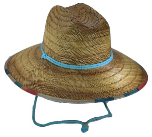 Men's Straw Sun Lifeguard Beach Hat Raffia Wide Brim, One Size - Picture 37 of 51