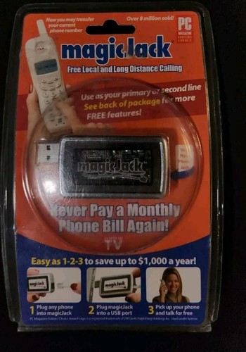 MagicJack A921 USB PC to Phone Jack Free Local Long Distance Magic Jack - Afbeelding 3 van 3
