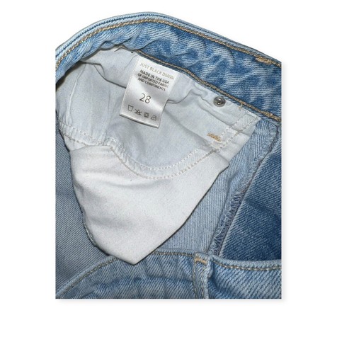Just Black Denim Women’s Straight USA Mid Rise Jeans Blue Distressed Size 28 - Picture 3 of 12