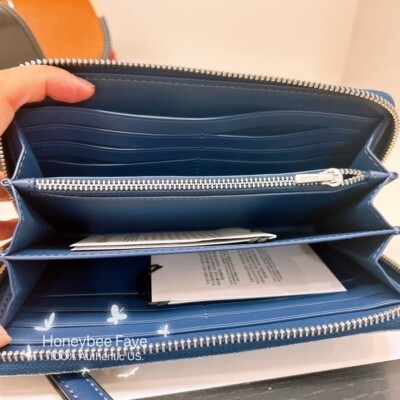 NWT Coach Long Zip Around Wallet In Signature Chambray CH369