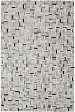 Leder Teppich Fellteppich 150x240 cm Tappeto Kuhfell Handmade beige braun grau