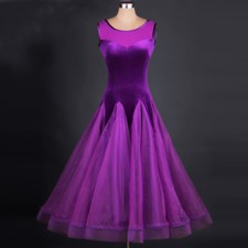 NEW Latin Ballroom Dance Dress Modern Salsa Waltz Standard Long Dress F230