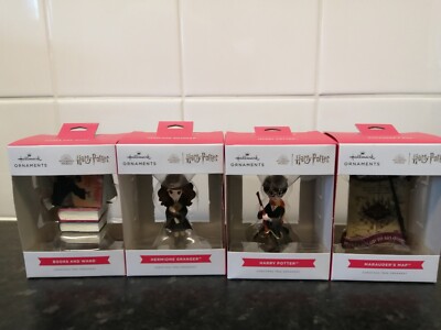 Hallmark Harry Potter Ornament 4er Set verpackt Harry Hermine Marauder s Map Zauberstab