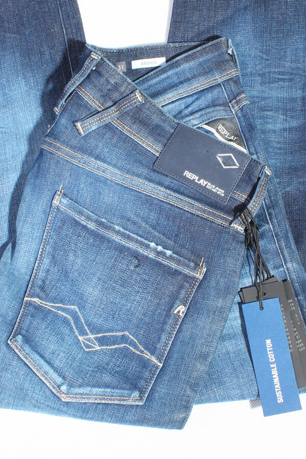 Neue Replay Herrenjeans M914Y 69D 871 007 ANBASS, Blau UK