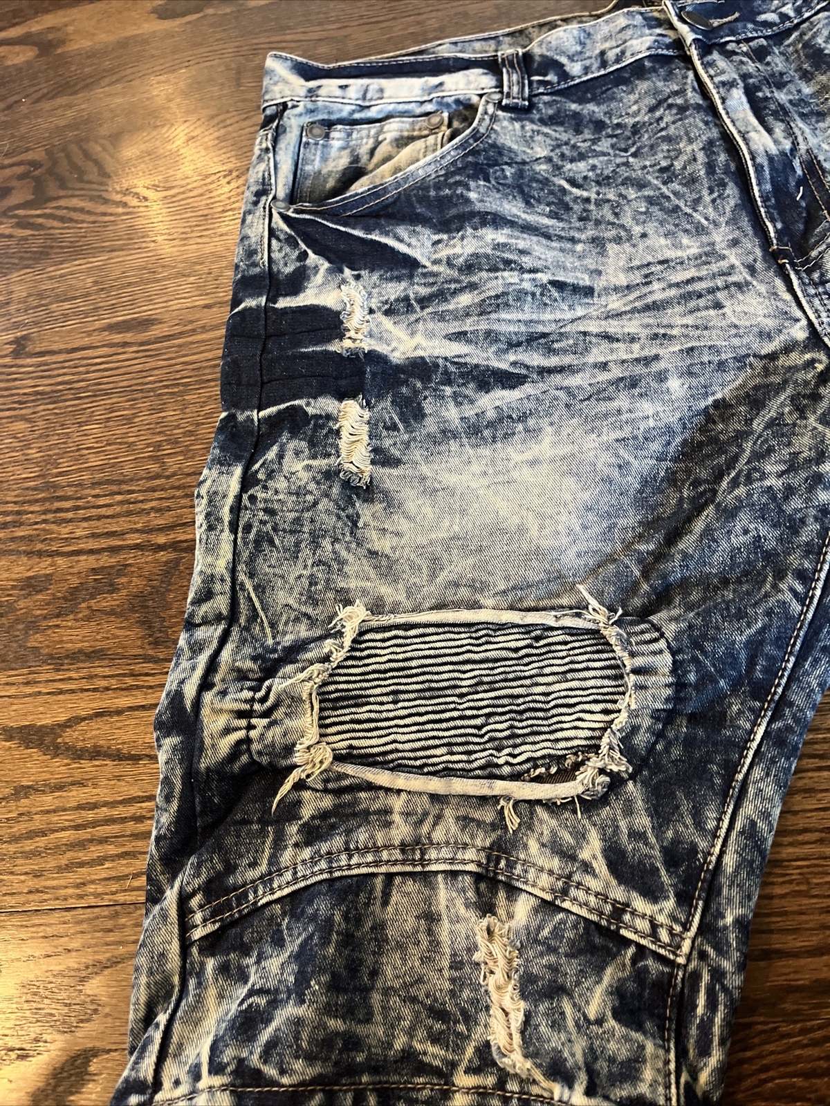 Road Narrows Mens Stonewash Jean Shorts Size 40 (waist 41) - View 2