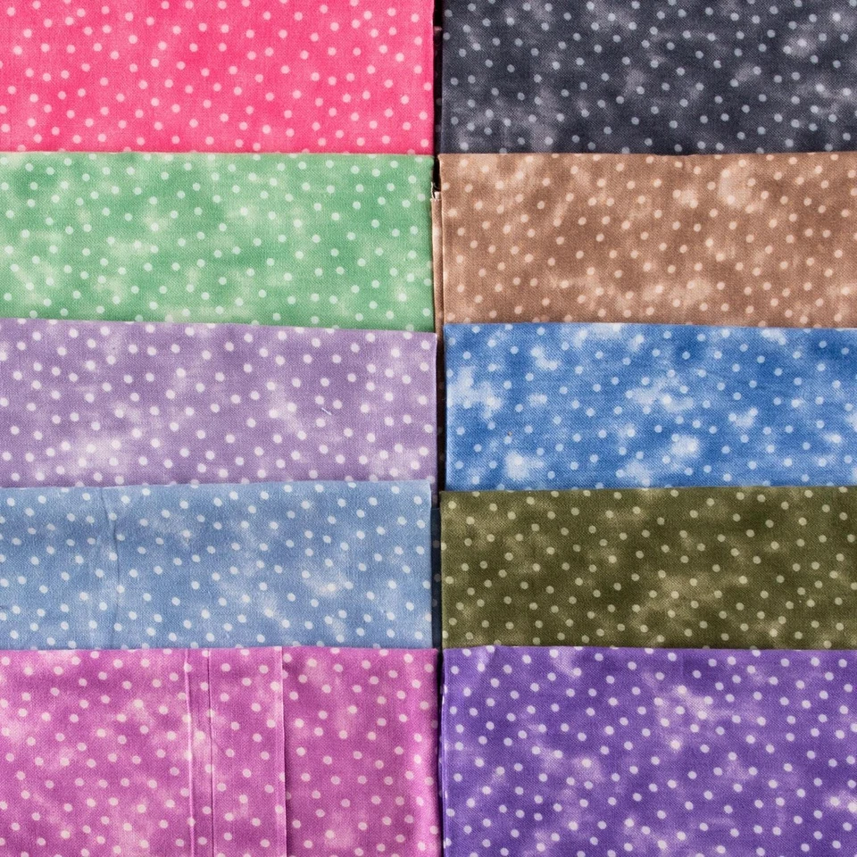 THE FABRIC GUYS 100% Quilting Cotton Mottled Spots Blender Polka Dots Fabric 44" Wide Material