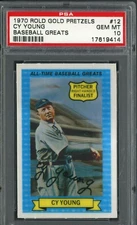 1970 #12 Cy Young PSA 10 GEM MINT Rold Gold Pretzels Indians Baseball Greats HOF