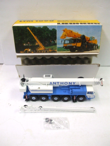 Conrad #2085, Liebherr LTM 1090 ANTHONY Blue /White Mobile Crane 1/50 W. Germany - Picture 1 of 24