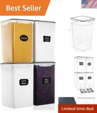 Versatile Airtight Food Containers with Measuring Cups and Chalkboard Labels