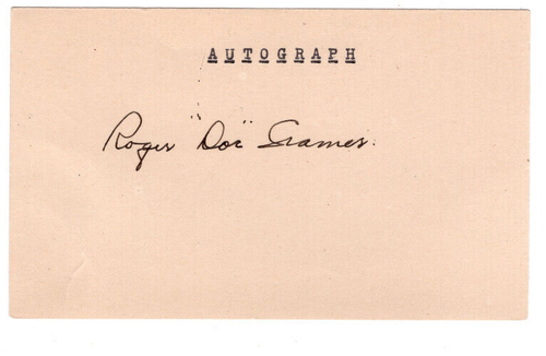 Roger Doc Cramer Signed Index Card / Autographed MLB Baseball Tigers A ...