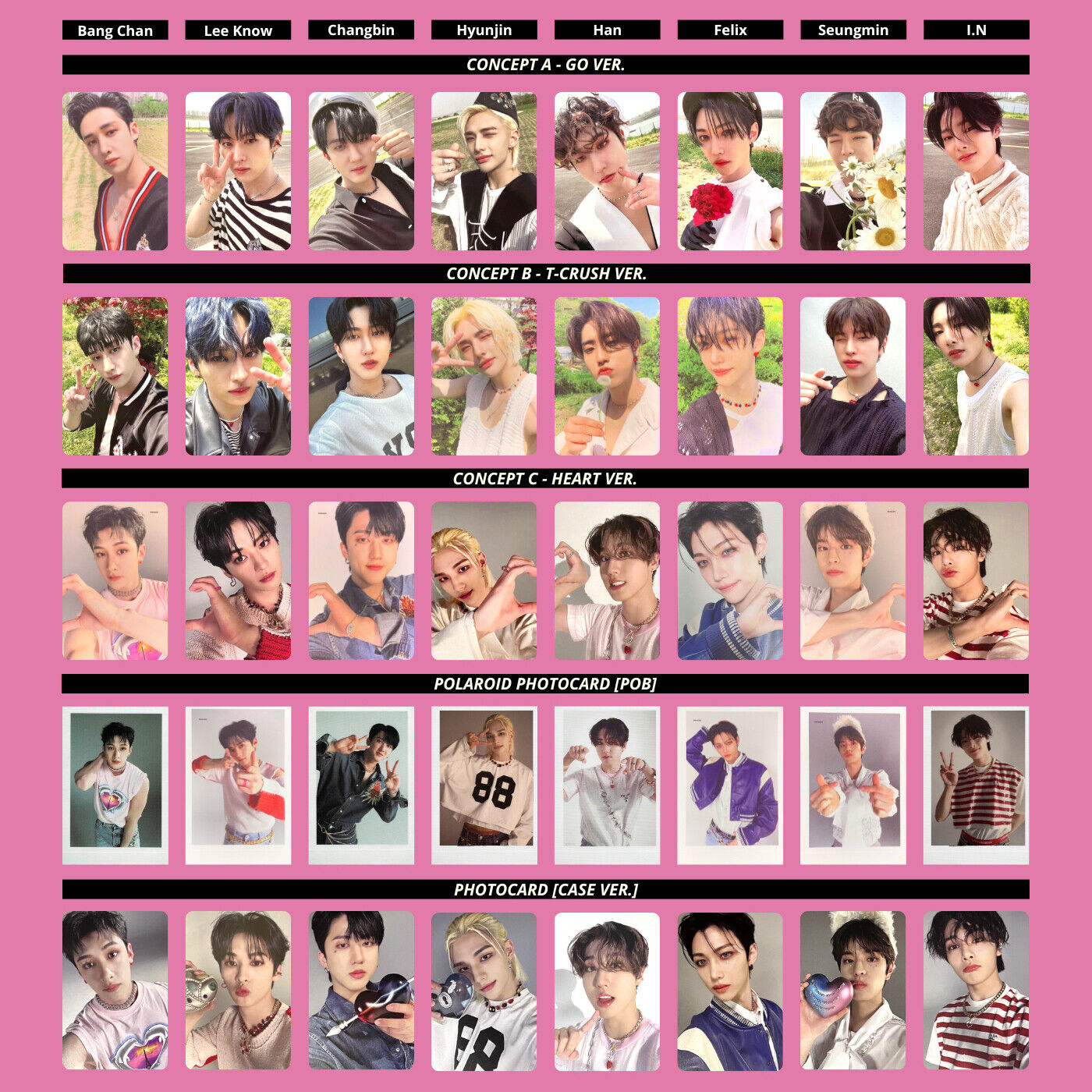 Stray Kids Photo Cards 55pcs Stray Kids Maxident New Album Photocard