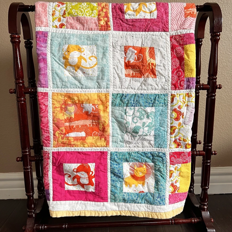 35”x42” Handmade Cotton Baby Quilt. Patchwork Kids Quilt.
- Image 3 of 4