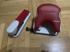 SET Leitz Locher mit Anschlagschiene Metall r...
