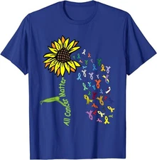 All Cancer Matters Awareness Day Ribbon Cute Flower Unisex T-Shirt