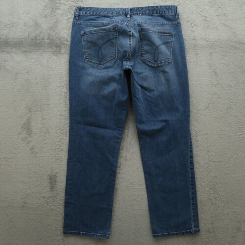 Calvin Klein Jeans Women's Size 12 Blue Mid-Rise Straight Denim Pants 28" Inseam - Picture 12 of 18