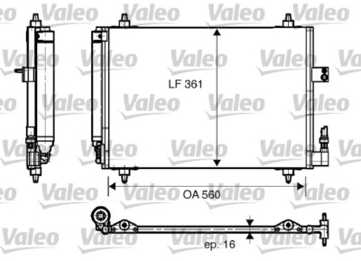 Valeo 817824 Condenser, Air Conditioning for Citroen, Peugeot