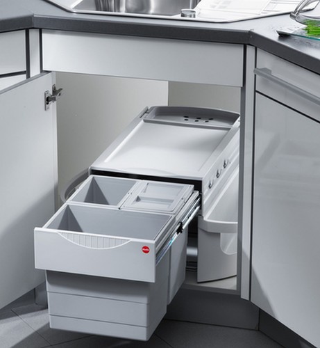 Hailo Rondo Mülleimer Küche 360° drehbar Einbau 90x90cm Eckschrank Mülltrennung - Bild 5 von 6