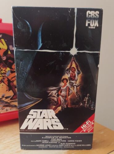 Vintage 1977 STAR WARS VHS MOVIE 1984 CBS FOX VIDEO RELEASE RED LABEL  - Picture 1 of 3