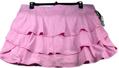 Ideology Workout Skirt Womens Plus size 2X Pink Ruffled Skort Builtin Shorts New