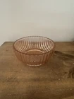 Anchor Hocking Glass QUEEN MARY Vertical Ribbed Pink Small Berry Bowl 4.5”D