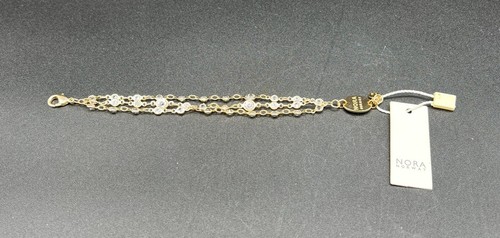 Nora Norway Gold Plated 3 Strand Bracelet With Crystals, New With Tag - Picture 8 of 8