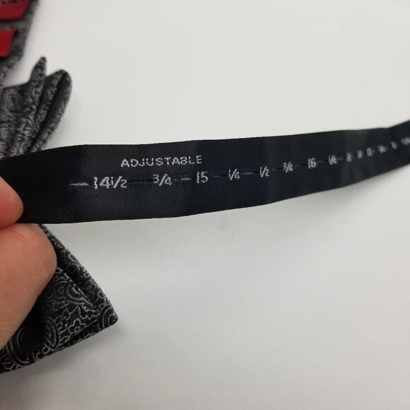 Pajarita ajustable Alfani plata y carbón paisley Foto 2 de 3