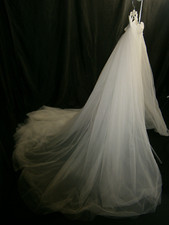 Wedding Dress Separate Overskirt Bow 77" Length Tulle Ivory 32" Waist New