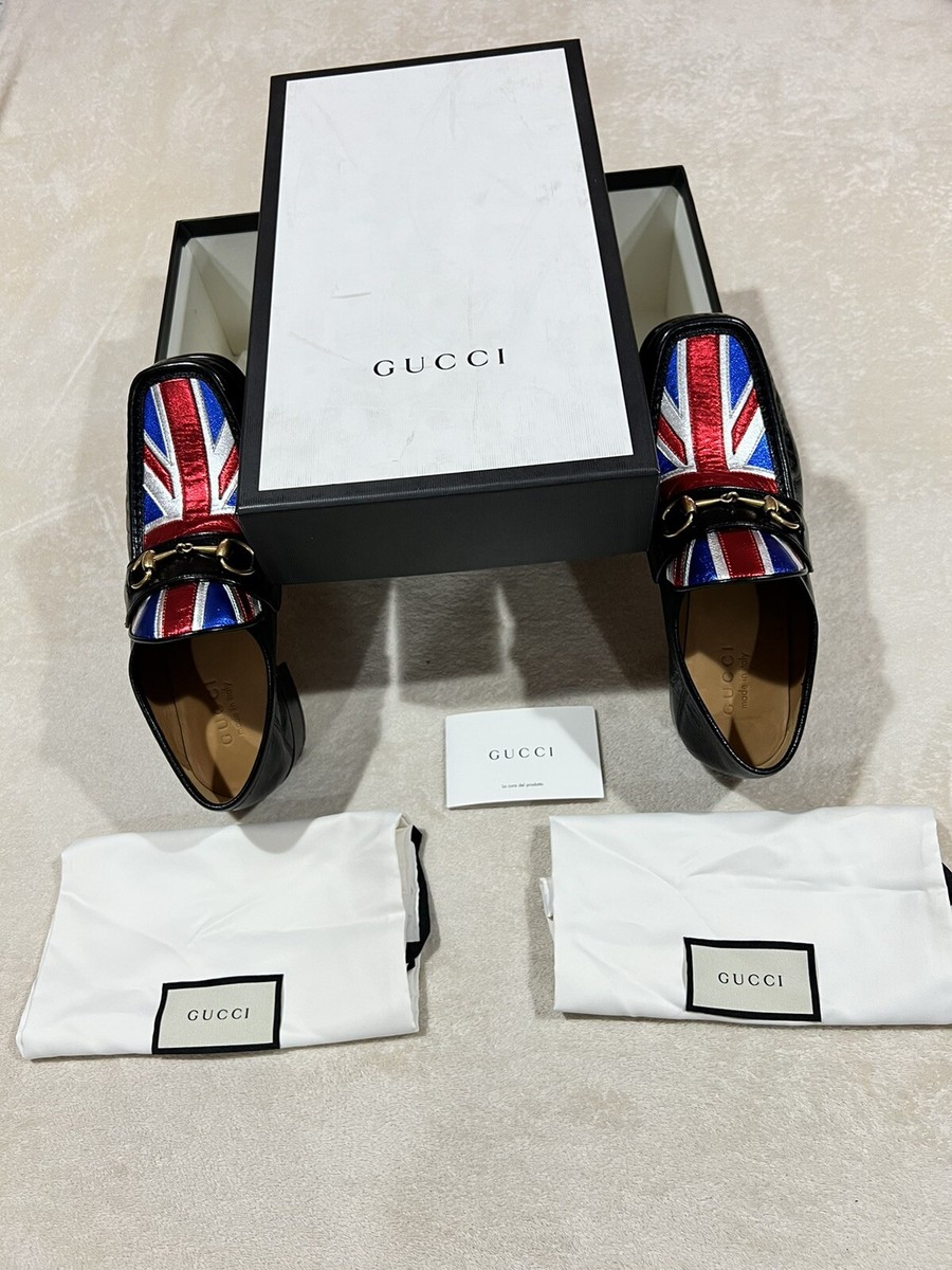 Gucci Horsebit Quentin Union Jack British Flag BlackRunway