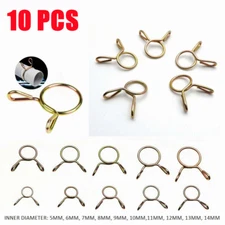 10PCS Spring Hose Clips Fastener Set Fuel/Water Line Tube Air Pipe Clamps 5-14mm