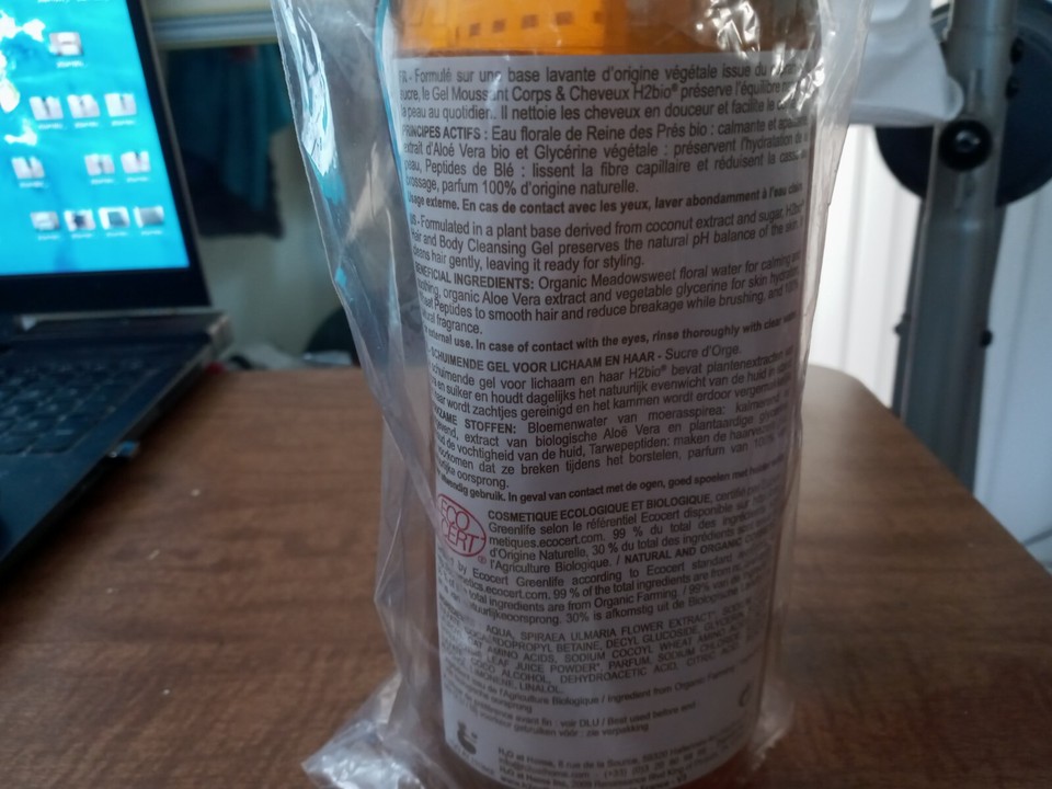 H2O at HOME Gel Moussant Cheveux & Corps Hair and Body Cleaning 33.8 fl