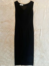 Vintage Dolce & Gabanna Black Sheath Midi Dress V-Neck Size 42 Made in Italy D&G