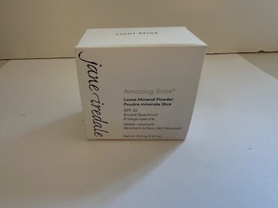 NIB Jane Iredale AMAZING BASE Loose Mineral Powder LIGHT BEIGE Vegan No Talc