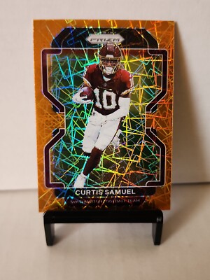 2021 Panini Prizm Orange Laser Parallel Curtis Samuel Washington Commanders