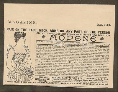 VINTAGE AD FOR MODENE HAIR REMOVER