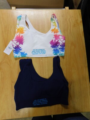 Justice Girls Cutout Bra, 2Pk-Blue/White-Size 30-NWT-209486 | eBay