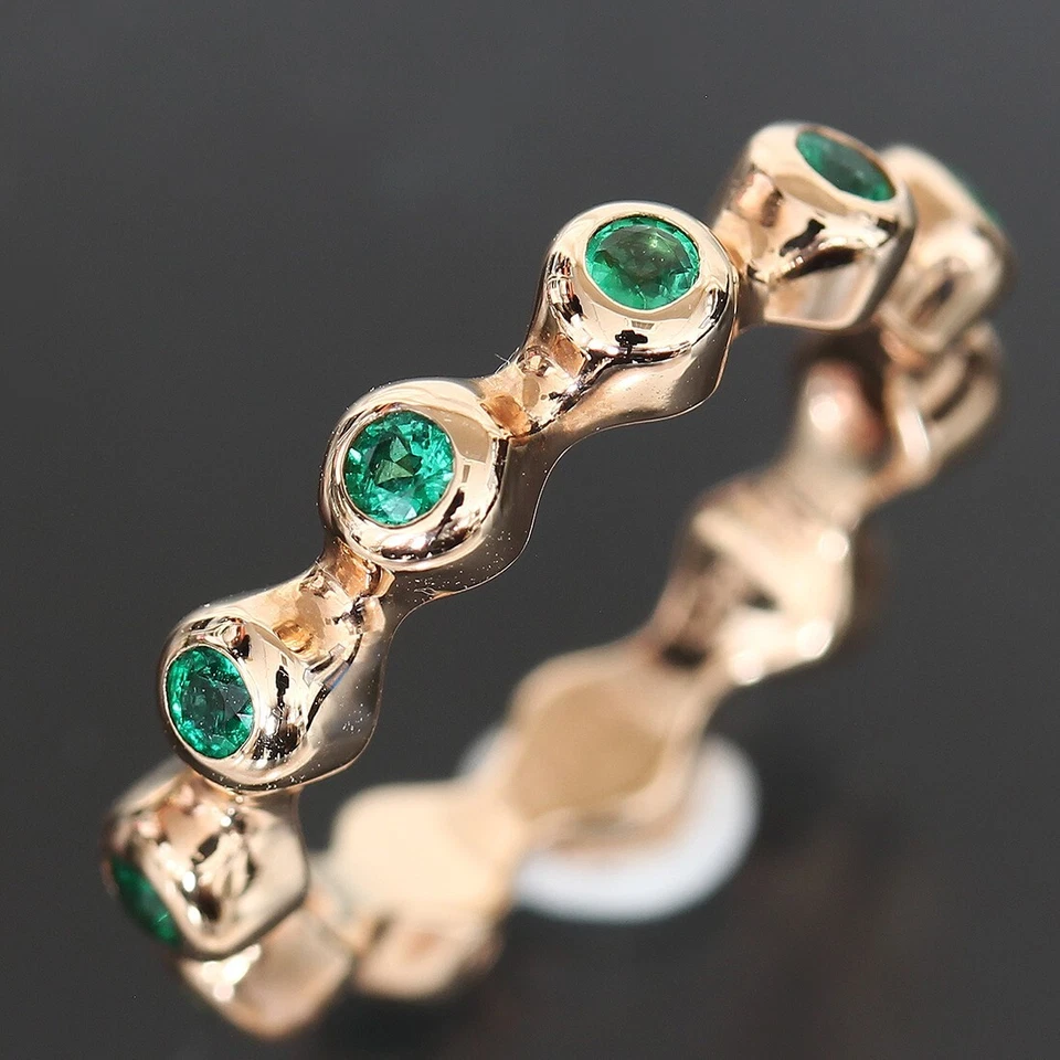 Anillo Círculo Completo Esmeralda Chanel Oro Amarillo 18K EE. UU. 4 Auténtico 5479A Foto 4 de 4