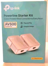 TP-Link Tl-PA4010 kit AV600 Powerline Starter Kit, Home Mini Network Extender! 