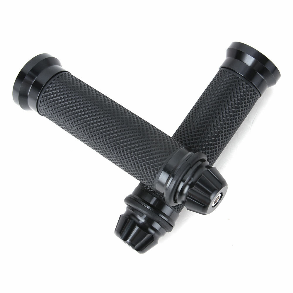 Black 7/8'' 22mm Handlebar Hand Grips Rubber Gel For Honda Suzuki Yamaha Kawasai