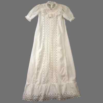Antique Long Baby Christening Gown with Unending