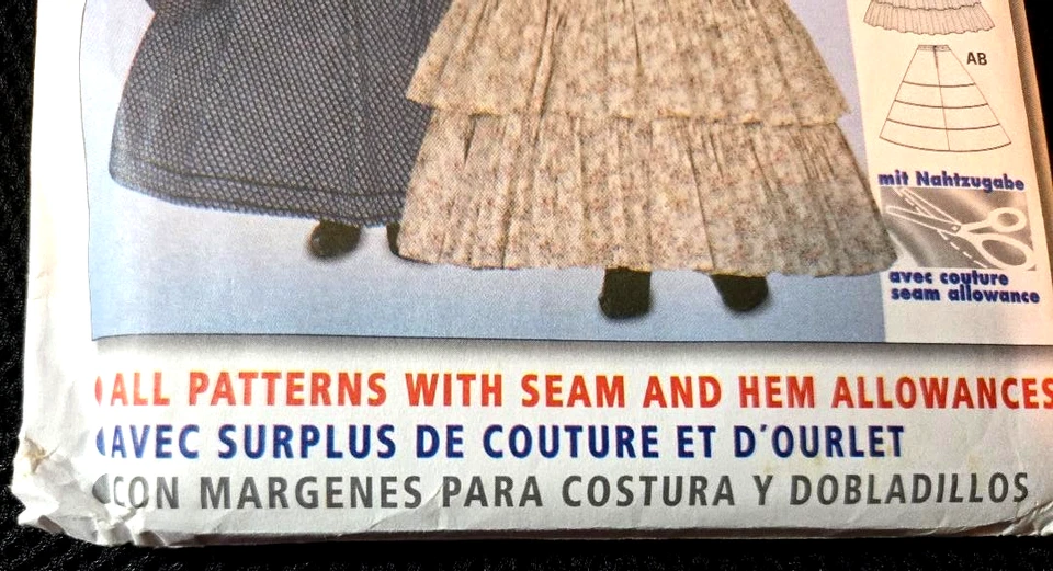 BURDA PATTERN 2768-HISTORY 1848-WOMENS CIVIL WAR DRESS SZ 10-26 NOS UNCUT - Image 3 of 4