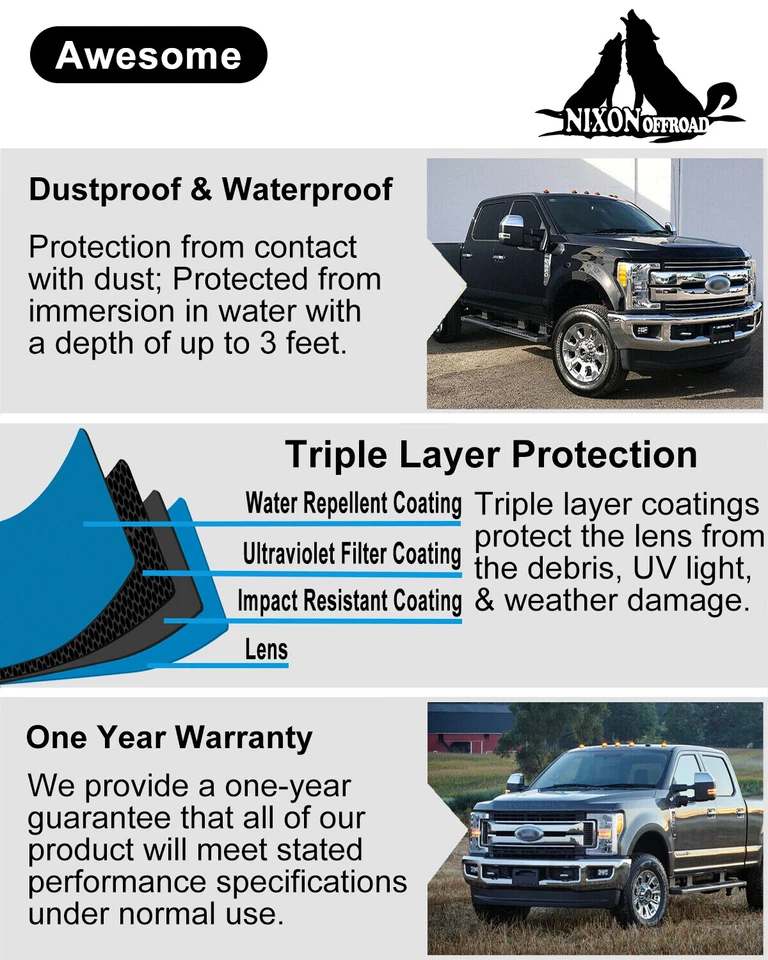 Par de faros cromados para Ford F-250 F-350 F-450 F550 Super Duty 2017 2018 2019 Foto 3 de 4