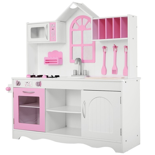 KinderküChe SpielküChe Holz Mit SpüLe & Ofen & Mikrowelle-image